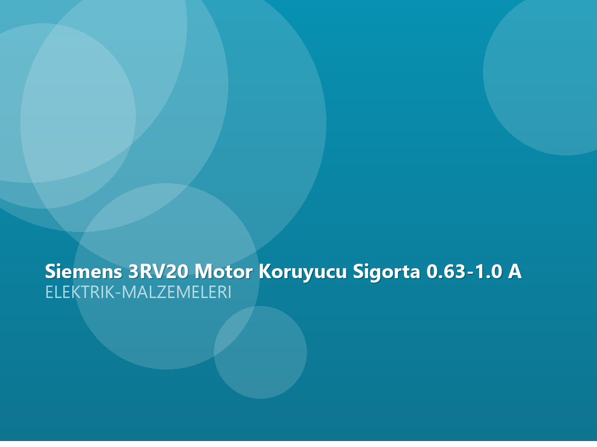 Siemens 3RV20 Motor Koruyucu Sigorta 0.63-1.0 A